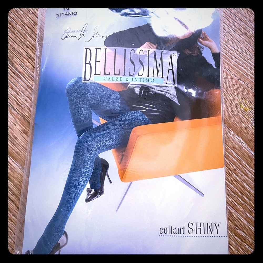BNIP! Bellisima Blue Shiny Stockings